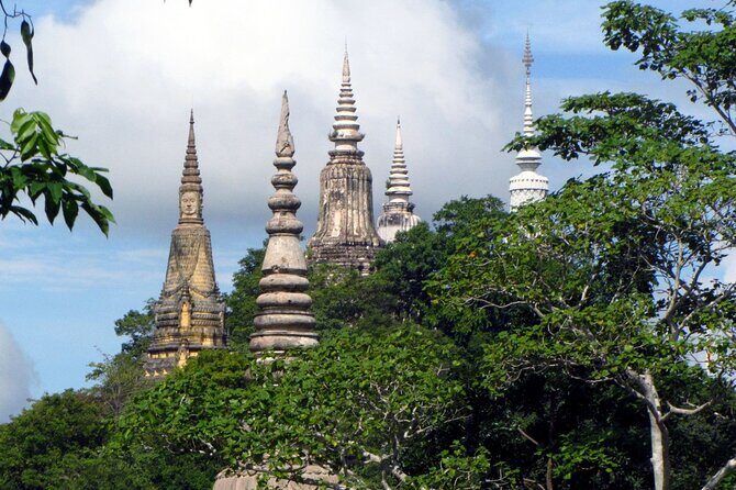 ( Free eSim) Oudong Mountain Full Day Tour - From Phnom Penh - The Oudong summit route: temples, royal relic stupas, jade Buddha, and a preserved monk