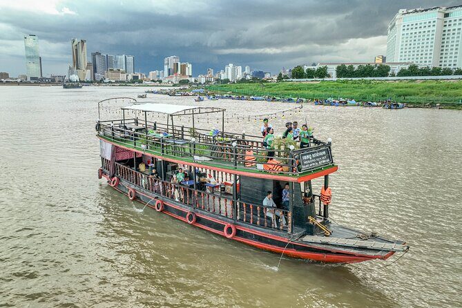 Phnom Penh Bike & Boat Sunset Tour / E-Bike Available - Koh Oknha Tei and the Mekong–Tonle Sap sunset cruise