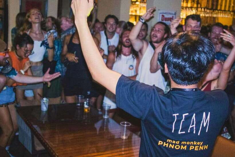 Phnom Penh Pub Crawl with Free Mad Monkey Singlet - Mad Monkey Pub Crawl in Phnom Penh: what the $12 buys you