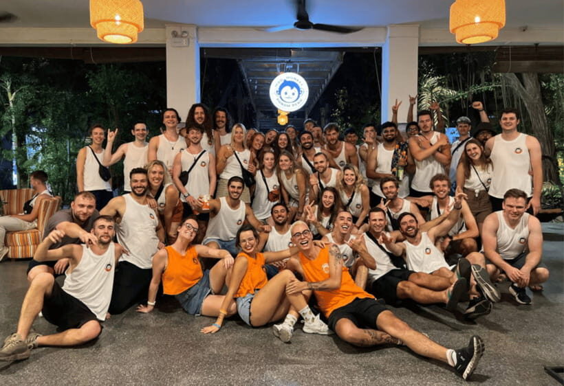 Phnom Penh Pub Crawl with Free Mad Monkey Singlet - Late-night bar change at the Belgium stop