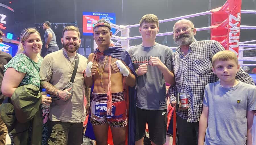 Phnom Penh:Kun Khmer Kickboxing Match at National TV Stadium - Watching the fights: elbows, clinch wear-down, and stoppages